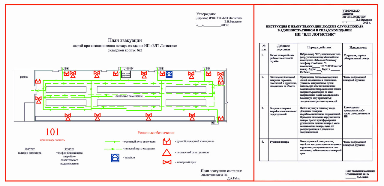 План эвакуации при возникновении пожара - фото 1 - id-p32114778