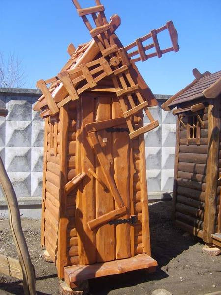 Туалет деревянный "Мельница" - фото 1 - id-p32114981
