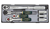 Набор 3/8" трещоток с динамометр. ключом и свечн. головками 7 пр. Force T30712