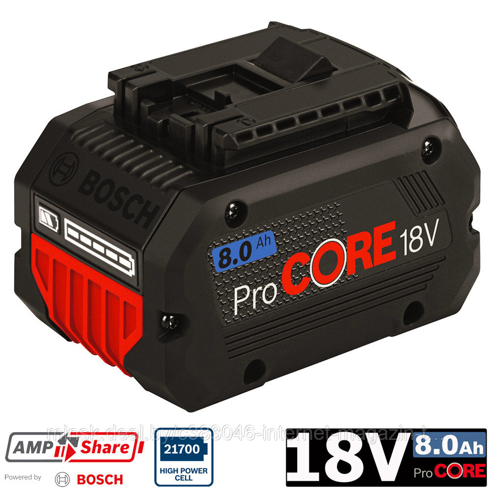Аккумулятор ProCORE 18 V 8,0 Ah (1 шт) Professional BOSCH (1600A016GK) - фото 1 - id-p166403693