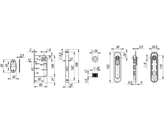 Набор для раздвижных дверей SH011-BK SN-3 Матовый никель - фото 2 - id-p222771285
