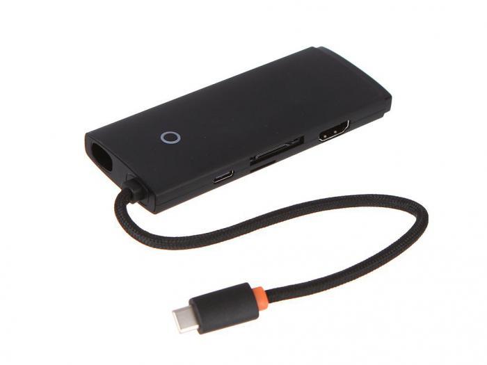 Хаб USB Baseus Lite Series 6-Port Type-C HUB Type-C - HDMI+2xUSB3.0+PD+SD/TF Black WKQX050101 - фото 1 - id-p222710833