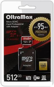 Карта памяти OltraMax Premium Series microSDXC 512GB OM512GCSDXC10UHS-1-PRU3 (с адаптером)