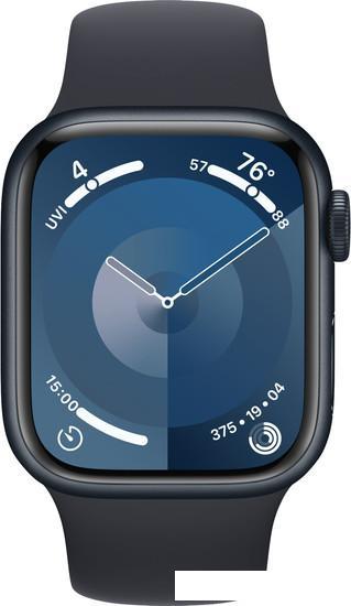Умные часы Apple Watch Series 9 41 мм (алюминиевый корпус, полуночный/полуночный, спортивный силикон - фото 3 - id-p222143311