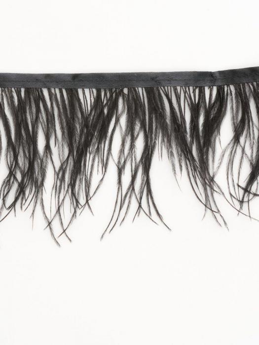 Перья страуса на ленте для рукоделия декоративные черные Тесьма из перьев 50см - фото 6 - id-p222629299