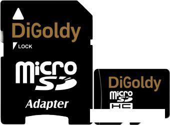 Карта памяти DiGoldy microSDHC (Class 10) 32GB + адаптер [DG032GCSDHC10-AD]