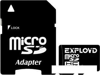 Карта памяти Exployd microSDHC (Class 10) 32GB + адаптер [EX032GCSDHC10]