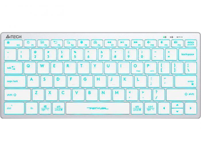 Клавиатура A4Tech Fstyler FX61 USB Slim Multimedia LED White-Blue