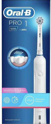 Электрическая зубная щетка Oral-B Pro 500 Sensitive насадки для щётки: 1шт, цвет:белый - фото 3 - id-p221591950