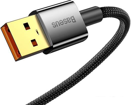 Кабель Baseus Explorer Series Auto Power-Off Fast Charging USB Type-A -USB Type-C (1 м, черный) - фото 3 - id-p221675366