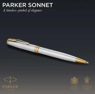Ручка шариков. Parker Sonnet Core K527 (CW1931507) Stainless Steel GT M чернила черн. подар.кор. - фото 2 - id-p221592127