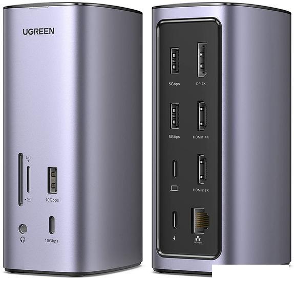 Док-станция Ugreen USB C Triple Display Docking Station 12-in-1 90325 - фото 1 - id-p222055775