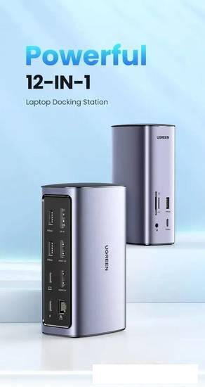 Док-станция Ugreen USB C Triple Display Docking Station 12-in-1 90325 - фото 2 - id-p222055775