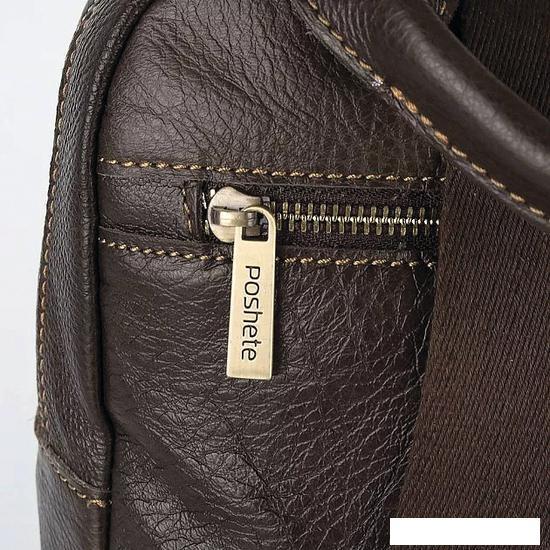Городской рюкзак Poshete 253-1136-7-DBW (коричневый) - фото 5 - id-p222629661