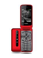 Кнопочный сотовый телефон teXet TM-408 красный раскладушка мобильный раскладной
