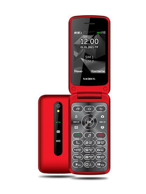 Кнопочный сотовый телефон teXet TM-408 красный раскладушка мобильный раскладной - фото 1 - id-p222679988