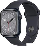 Умные часы Apple Watch Series 8 41 мм (алюминиевый корпус, полуночный/полуночный, спортивный силиконовый