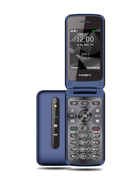 Кнопочный сотовый телефон teXet TM-408 синий раскладушка мобильный раскладной - фото 1 - id-p222679803