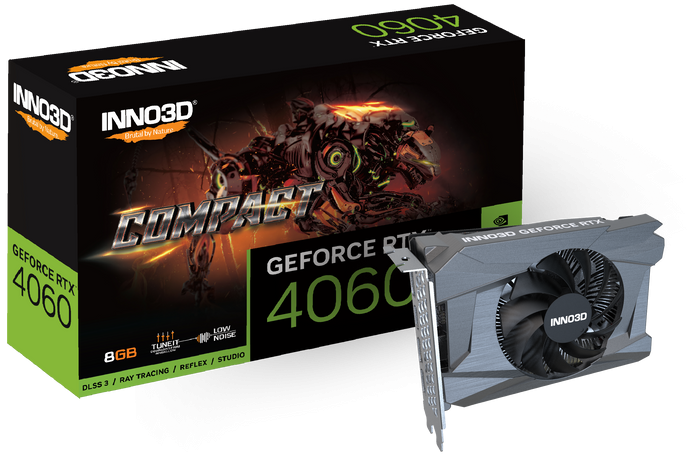 Видеокарта Inno3D GeForce RTX 4060 Compact N40601-08D6-173050N - фото 2 - id-p222055981