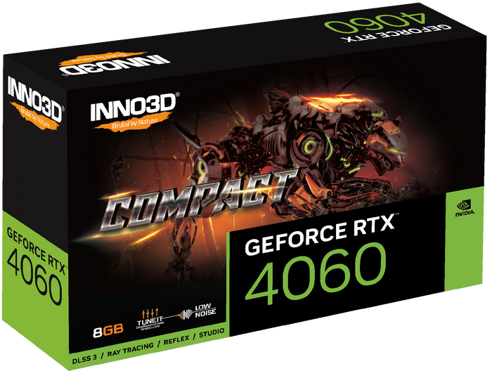 Видеокарта Inno3D GeForce RTX 4060 Compact N40601-08D6-173050N - фото 3 - id-p222055981