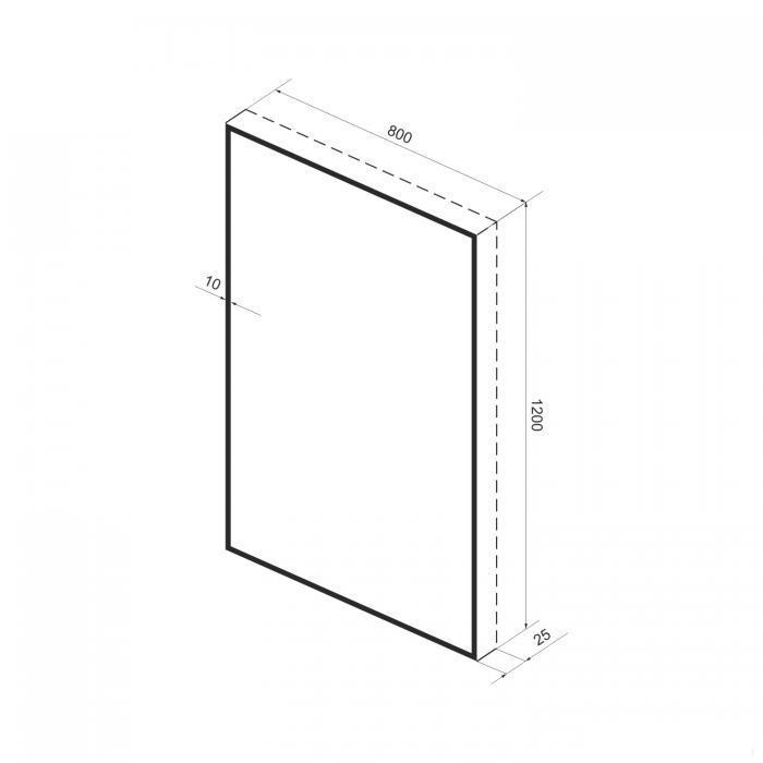 Прямоугольное зеркало с фоновой LED-подсветкой Wellsee 7 Rays' Spectrum 172201080 (80*120 см, черный контур, - фото 9 - id-p222445605