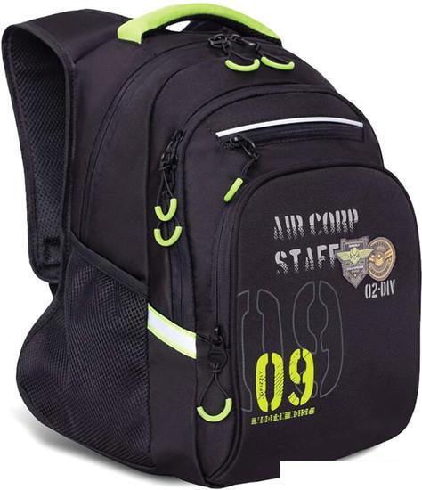 Школьный рюкзак Grizzly RB-050-21/1 (черный/салатовый) - фото 1 - id-p222266146