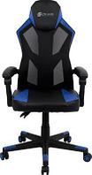 Кресло игровое Oklick -121G, на колесиках, искусственная кожа/сетка, черный/синий [1987637]
