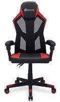 Кресло игровое Oklick -121G, на колесиках, искусственная кожа/сетка, черный/красный [1987634]