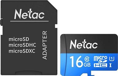 Карта памяти Netac P500 Standard 16GB NT02P500STN-016G-R (с адаптером)