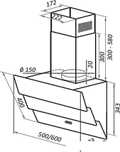 Кухонная вытяжка HOMSair Vertical 60 Glass (белый), фото 2