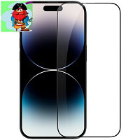 Защитное стекло для Apple iPhone 15 Pro Max 5D (полная проклейка), цвет: черный