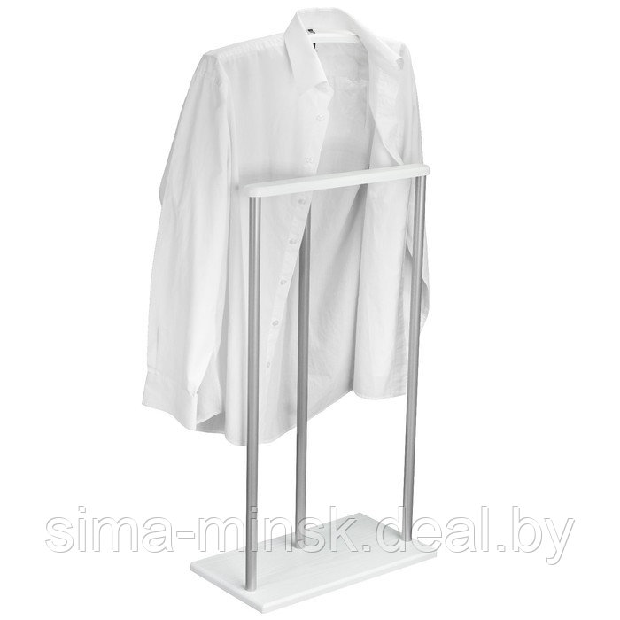 Вешалка напольная костюмная Дэви 1, 470x240x1020, металлик/белый - фото 4 - id-p222778355