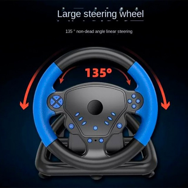 Руль игровой с педалями и коробкой передач 4в1 Wireless Multi-Function Steering Wheel P4/P3/PC - фото 2 - id-p222778693