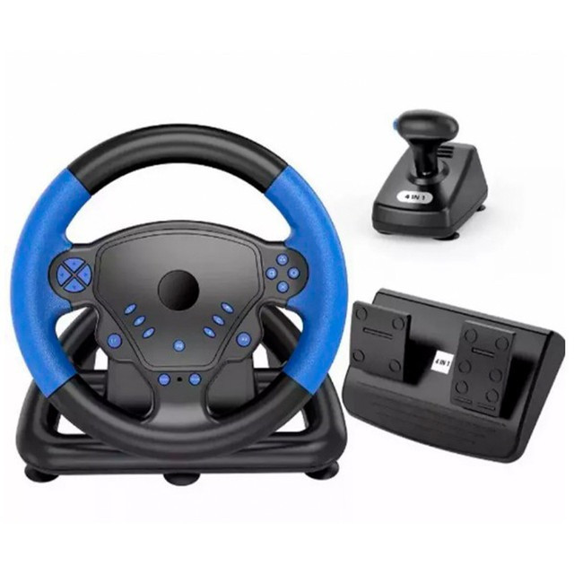 Руль игровой с педалями и коробкой передач 4в1 Wireless Multi-Function Steering Wheel P4/P3/PC - фото 1 - id-p222778693