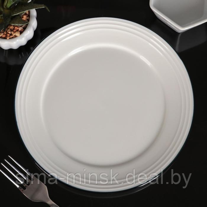 Тарелка фарфоровая десертная «Морской бриз», d=20 см, цвет белый - фото 1 - id-p222778675