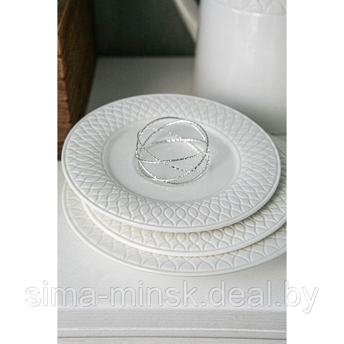 Тарелка фарфоровая обеденная Magistro Argos, d=20,6 см, цвет белый - фото 4 - id-p222778677