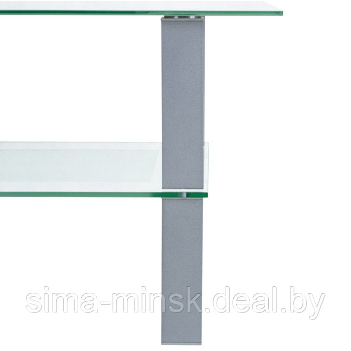 Стол журнальный Кристалл 2, 900x600x500, алюминий/прозрачное стекло - фото 5 - id-p222778290