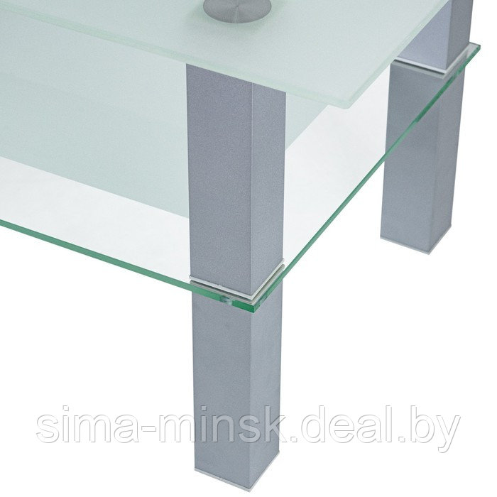 Стол журнальный Кристалл 2, 900x600x500, алюминий/прозрачное стекло - фото 6 - id-p222778290