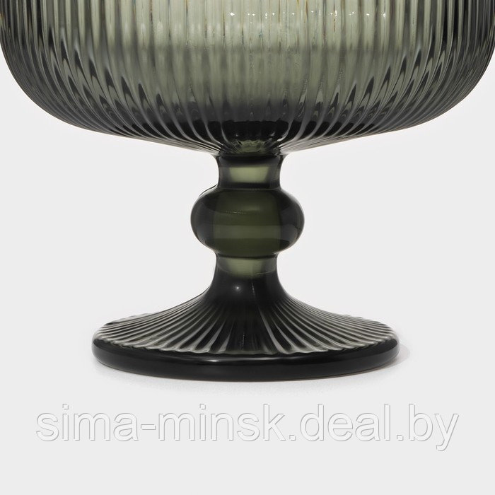 Креманка стеклянная Magistro «Грани», 300 мл, 12×10 см, цвет графит - фото 4 - id-p222778700