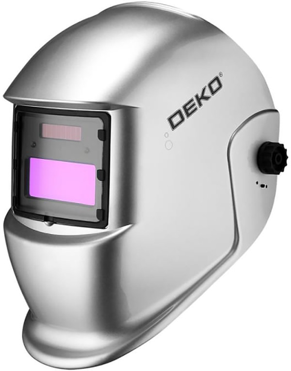 Сварочная маска Deko "Хамелеон" DKM Silver с автоматическим светофильтром - фото 1 - id-p222783850