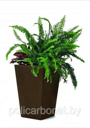 Горшок для цветов пластиковый Keter Rattan Plante 23,6л., коричневый - фото 1 - id-p222784240
