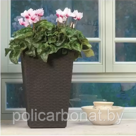 Горшок для цветов пластиковый Keter Rattan Plante 23,6л., коричневый - фото 2 - id-p222784240