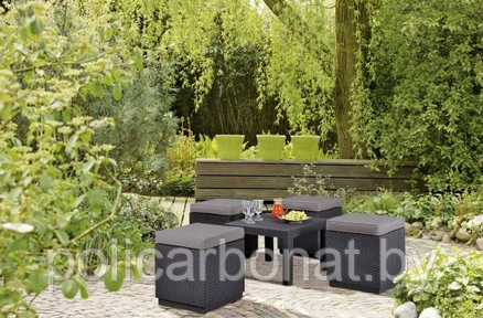 Пуф садовый с подушкой Keter Cube, графит - фото 10 - id-p222784249