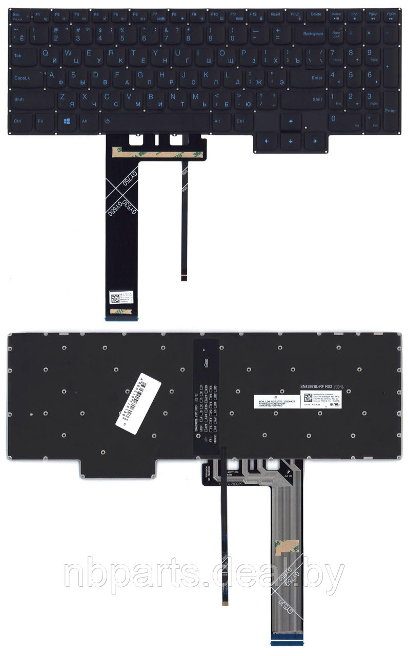 Клавиатура для ноутбука Lenovo IdeaPad Gaming 3-15ARH05, чёрная, с синей  подсветкой, RU (ID#222785357), цена: 79.20 руб., купить в Борисове на  Deal.by