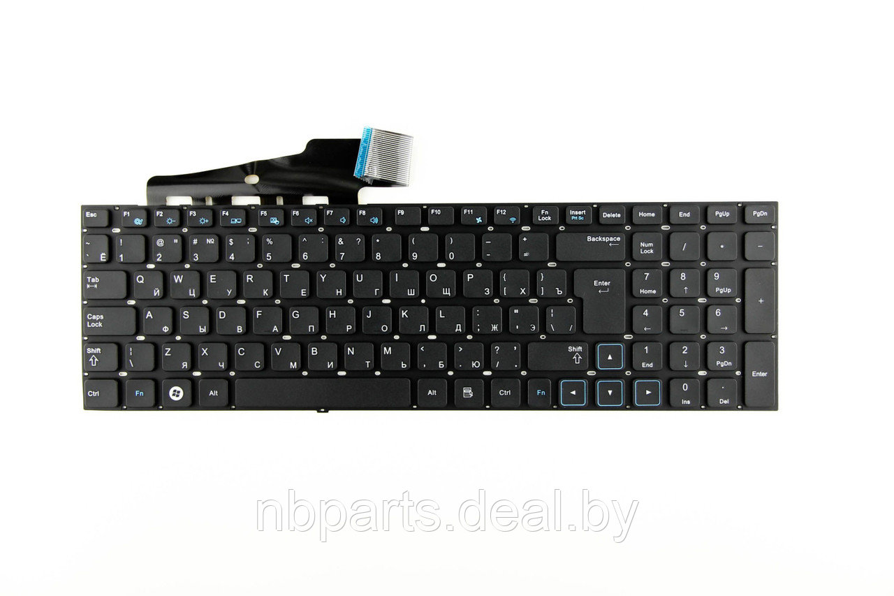 Клавиатура для ноутбука Samsung NP300E7A, чёрная, большой Enter, RU - фото 1 - id-p222785190