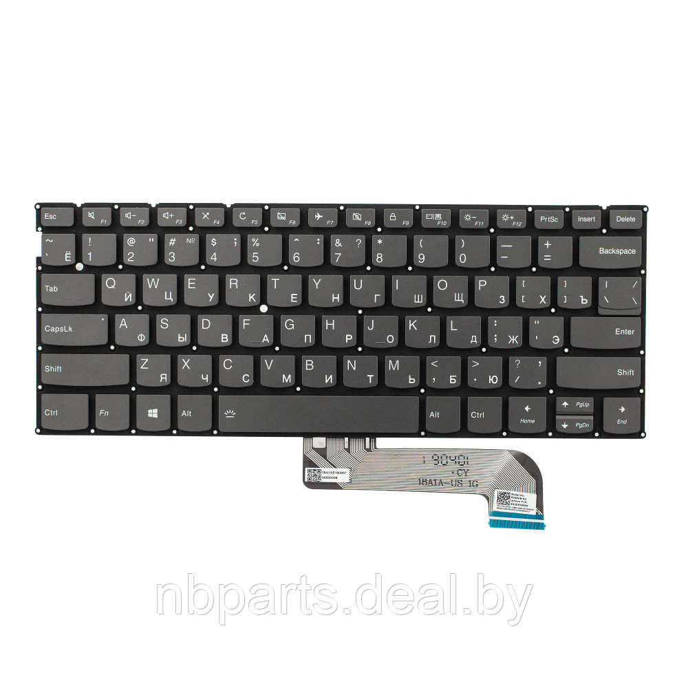 Клавиатура для ноутбука Lenovo Yoga S730-13IML, серая, с подсветкой, RU - фото 1 - id-p222784828