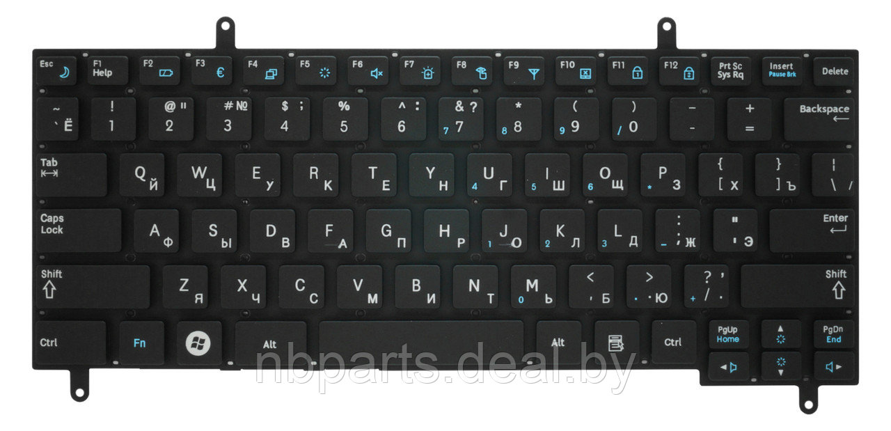 Клавиатура для ноутбука Samsung N220, чёрная, RU - фото 1 - id-p111776657