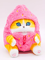 Мягкая игрушка "Котик в Клубничке" Кот /Котёнок в одёжке, рост 23 см