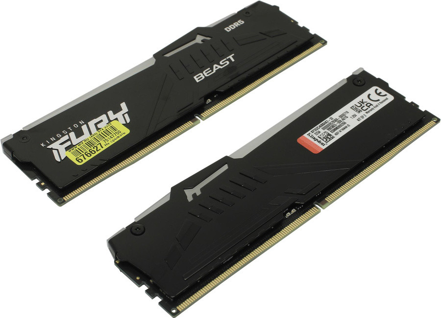 Модуль памяти Kingston Fury Beast RGB KF552C40BBAK2-32 DDR5 DIMM 32Gb KIT 2*16Gb PC5-41600 5200MHz CL40 - фото 1 - id-p212731104