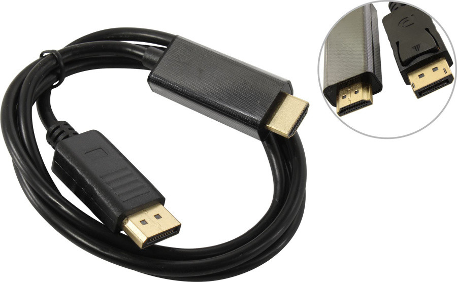 Кабель-переходник ExeGate EX-CC-DP-HDMI-1.0 DisplayPort (M) - HDMI (M) 1м EX294708RUS - фото 1 - id-p219224806